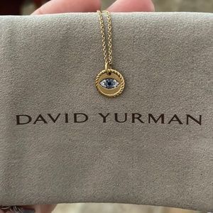David Yurman, Iconic Cable 18k Blue Evil Eye necklace